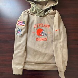 Cleveland Browns Hoodie Tan Camo NFL Football Salute Service Nike Men’s Medium